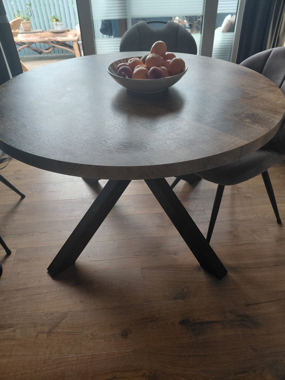 Ronde eettafel doorsnee 130, Huis en Inrichting, Tafels | Eettafels, Ophalen, Rond, Zo goed als nieuw, 100 tot 150 cm