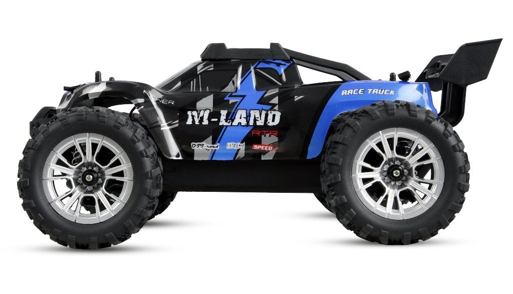 Amewi M-Land Truggy 48km/h 4WD 1/16 RTR blue, Ophalen of Verzenden, Nieuw, Overige schalen, Auto offroad