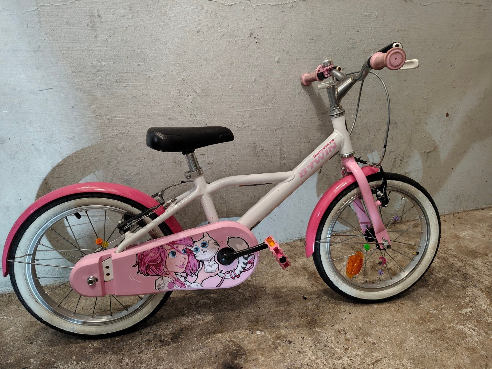 Kinderfiets meisjesfiets meidenfiets 16inch btwin, Ophalen, Velgrem, 16 tot 20 inch, Btwin