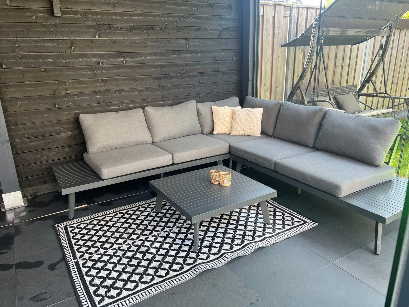 Zo goed als nieuwe loungeset - 2,5x2,5m, Tuin en Terras, Tuinsets en Loungesets, Zo goed als nieuw, Loungeset, Aluminium, Meer dan 8 zitplaatsen
