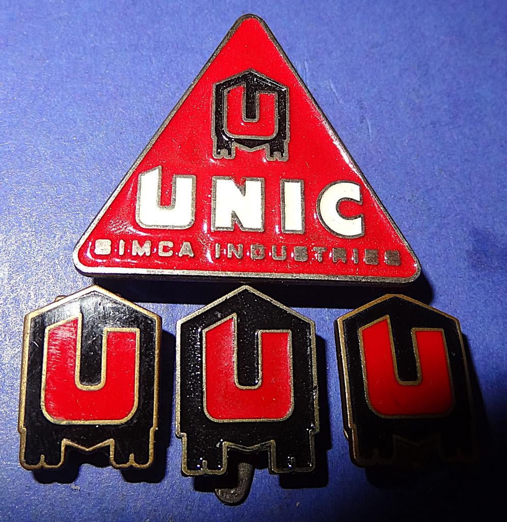 Unic Zeldzame Vrachtwagen 4 Revers Knopen 2 Email & 2 Verf, Verzenden, Gebruikt, Transport, Button