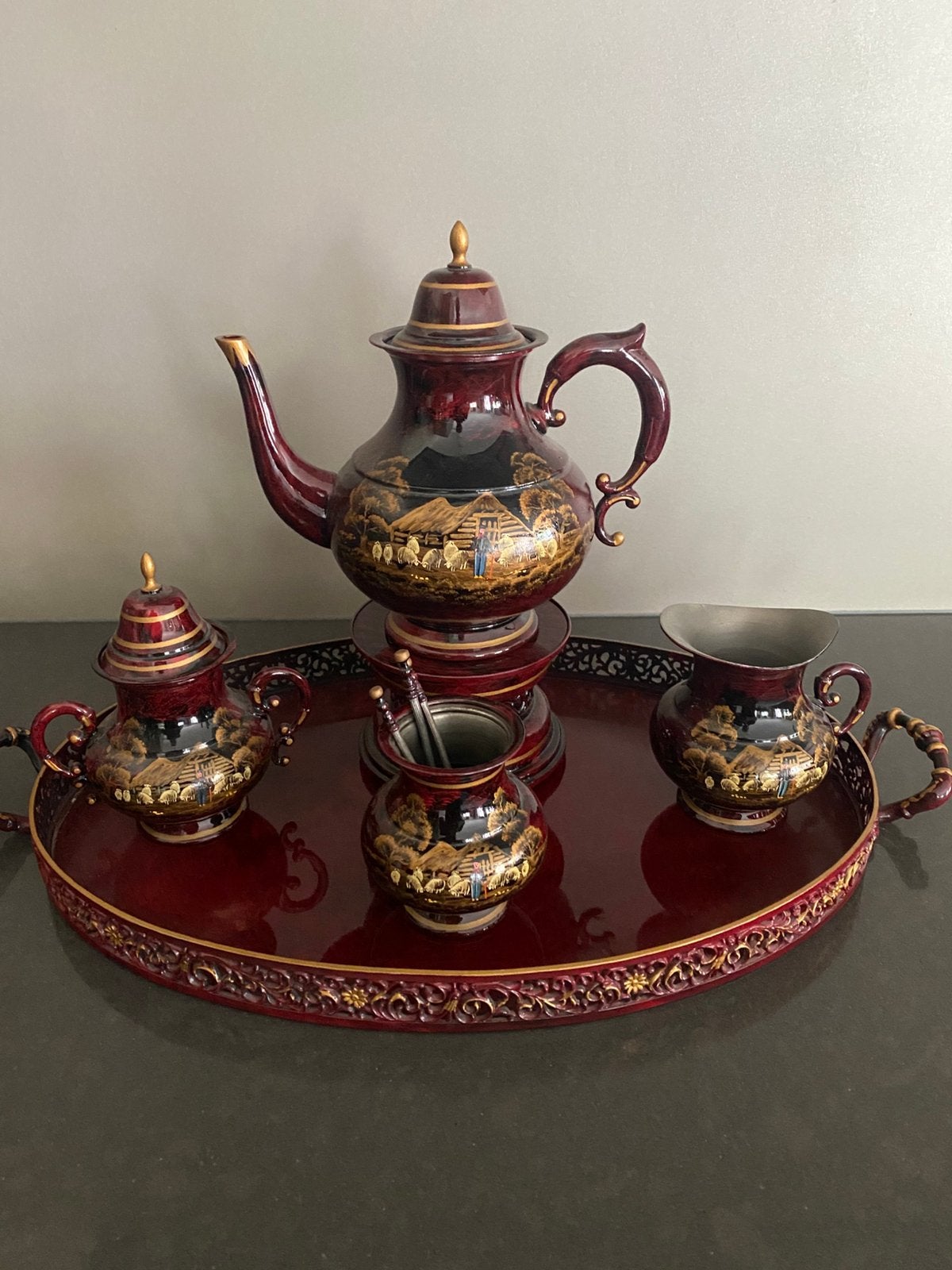 Tinnen Theeset, Antiek en Kunst, Antiek | Servies compleet, Ophalen of Verzenden