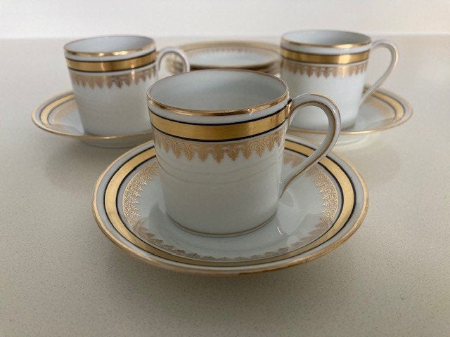 Vintage Limoges mokka-kopjes, Empire stijl, Ophalen of Verzenden