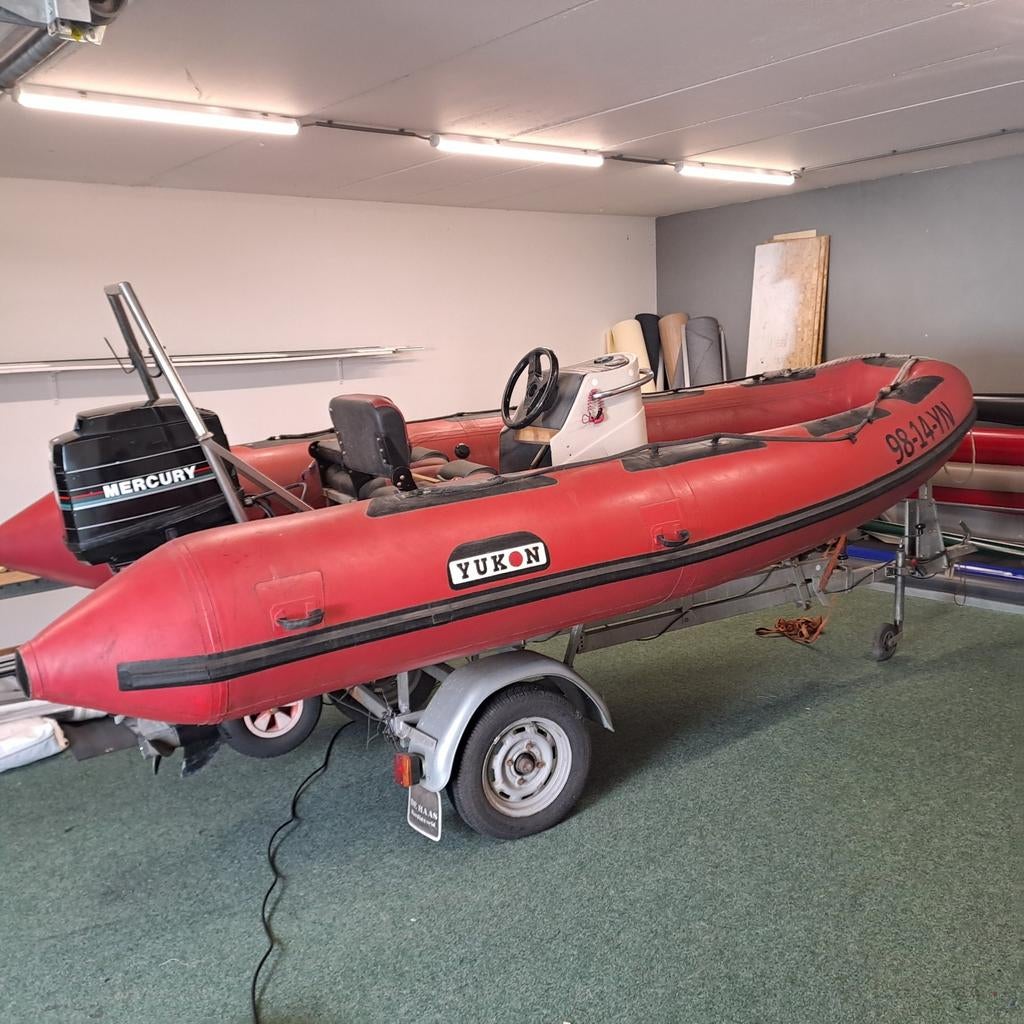 Yukon rib boot met 40pk 4cil mercu, Overige materialen, Gebruikt, Ophalen of Verzenden, Minder dan 70 pk