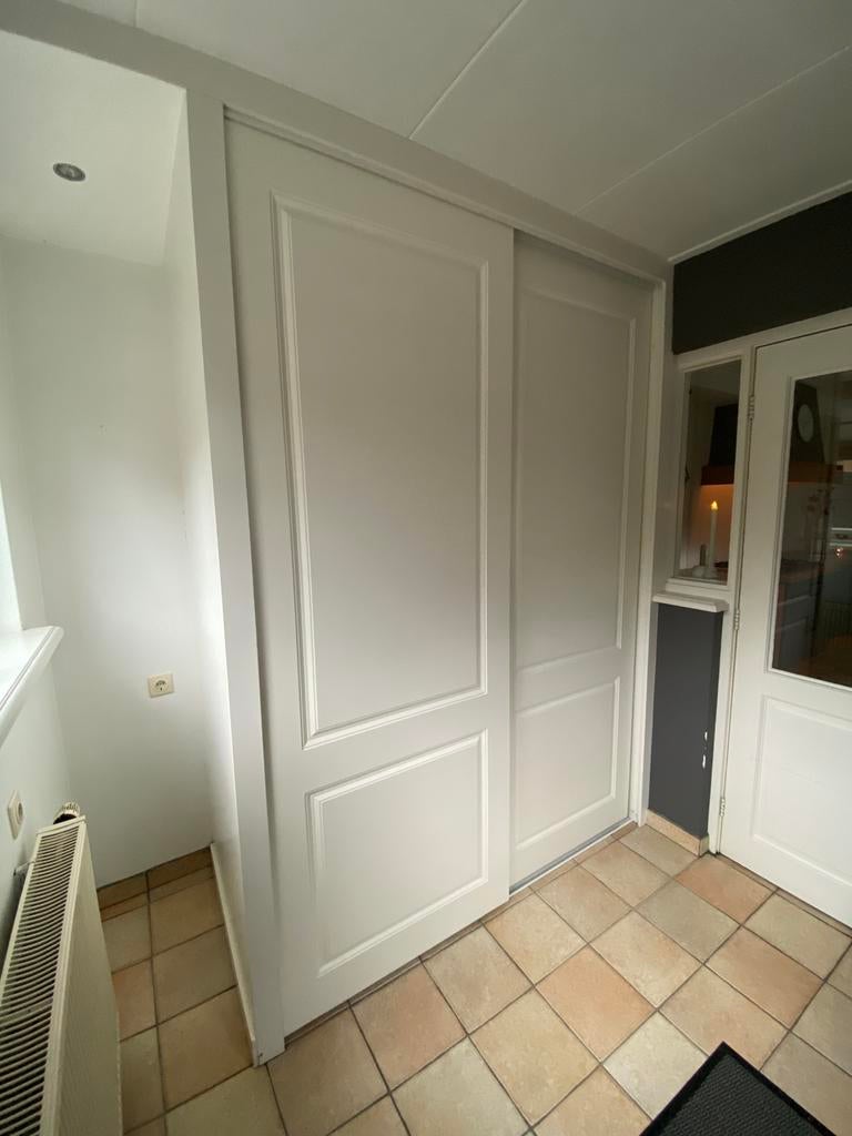 Dubbele schuifdeuren incl. rails, Huis en Inrichting, Kasten | Roldeurkasten en Archiefkasten, Zo goed als nieuw, 200 cm of meer