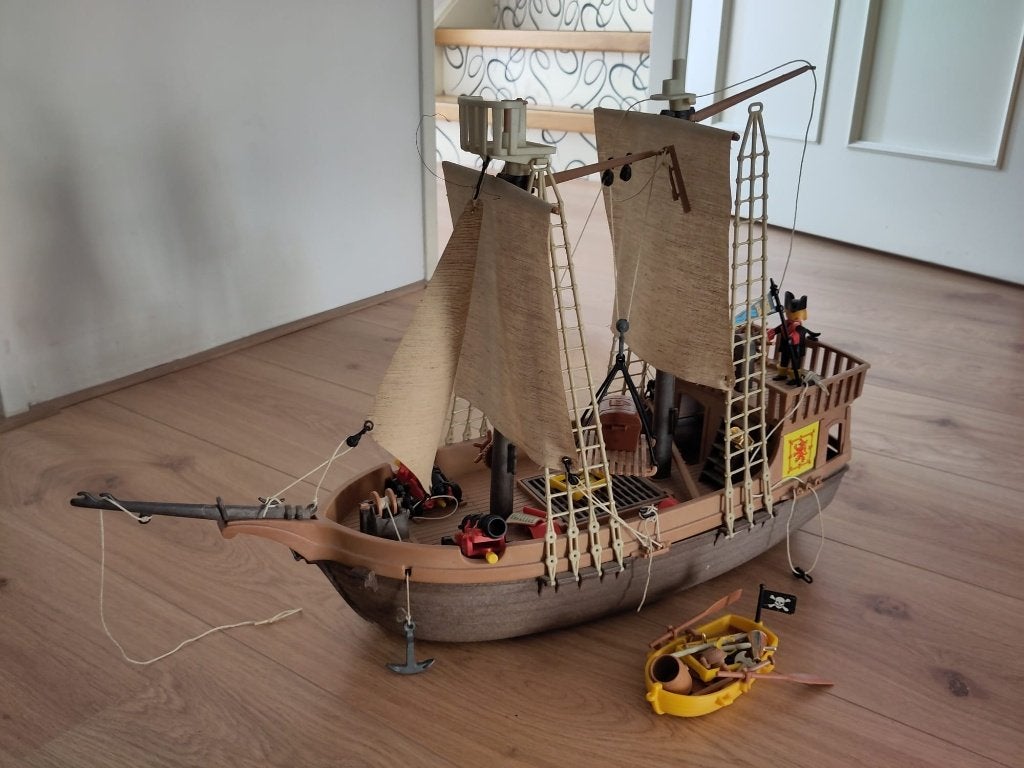 Vintage origineel Playmobil piratenschip plus meer Playmobil, Ophalen, Gebruikt, Complete set, Boot/Schip