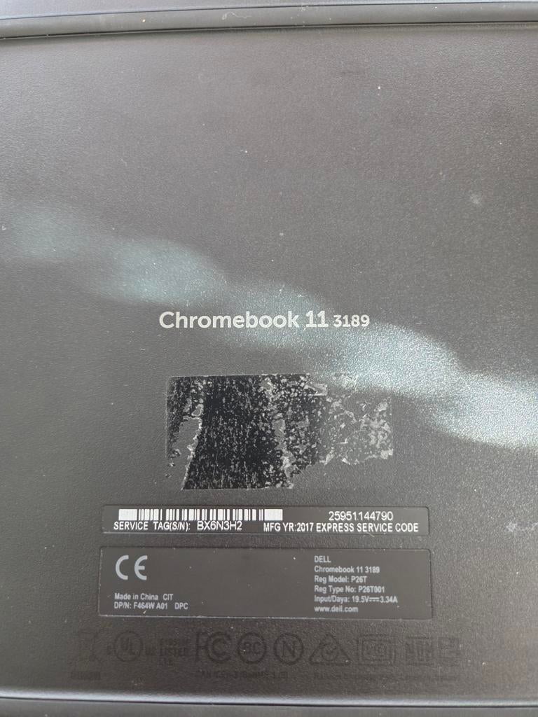 Dell Chromebook 11 3189 met case en lader, Computers en Software, Chromebooks, Gebruikt, 11 inch, 4 GB of minder, 32 GB of minder