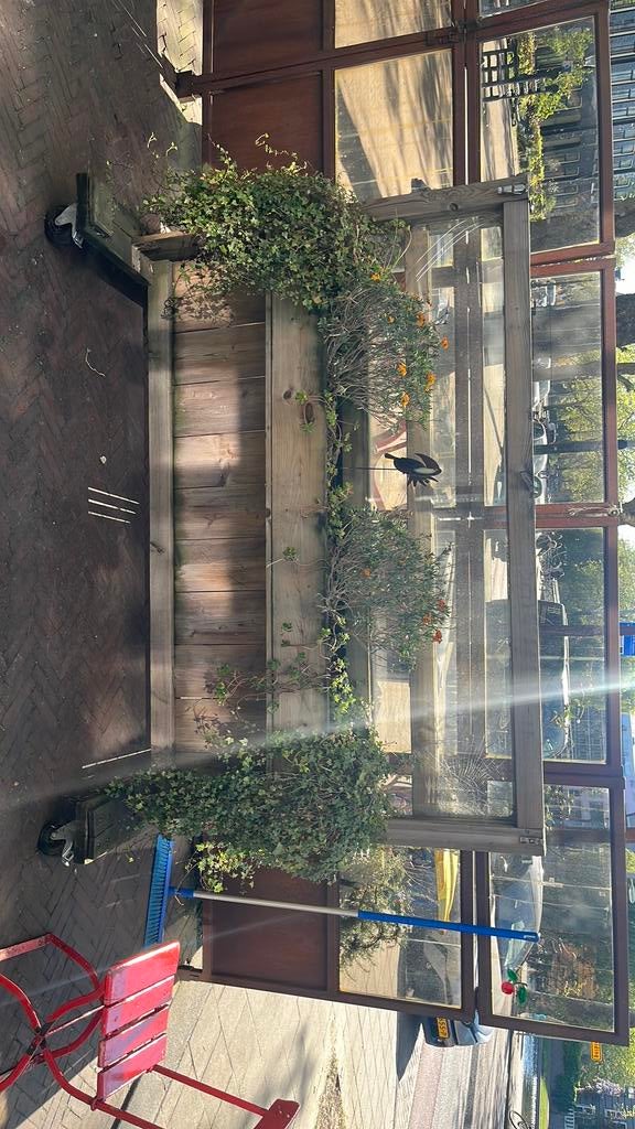 Verrijdbaar scherm als tuinafscheiding met plantenbak, Tuin en Terras, Ophalen, Hout, Tuinhek