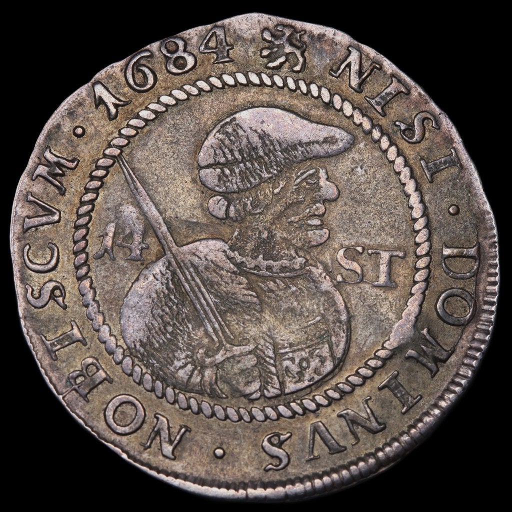 1/2e florijn of 14 stuiver Friesland, 1684. Zfr/ Pr., Postzegels en Munten, Vóór koninkrijk, Zilver, Losse munt, Overige waardes