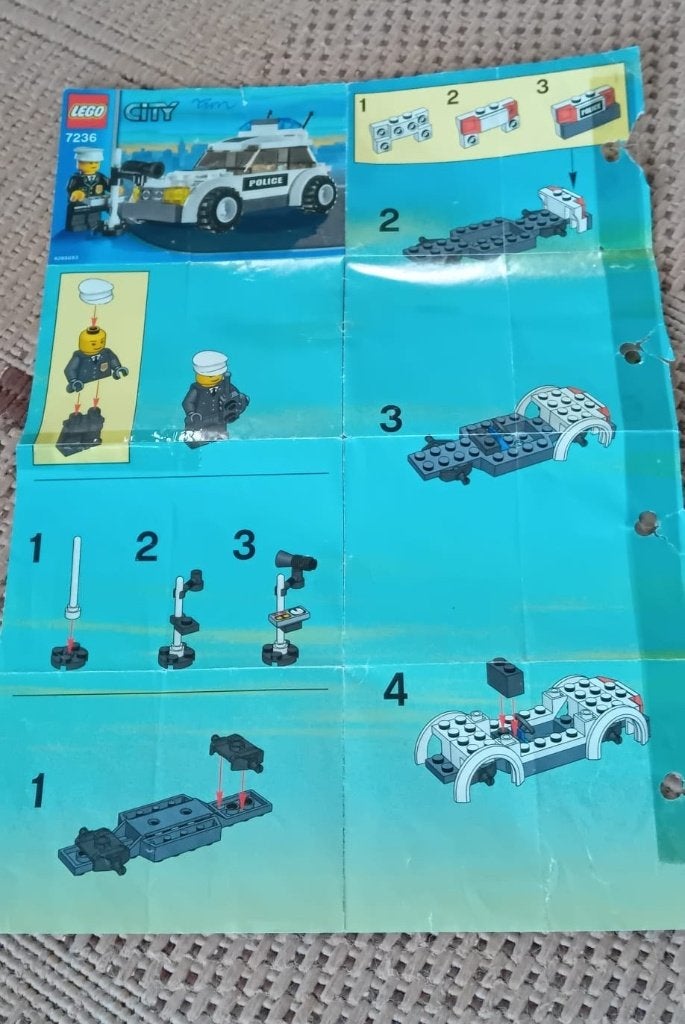 Lego politie auto 7236 inc poppetje, Compleet, City, Lego, Ophalen of Verzenden