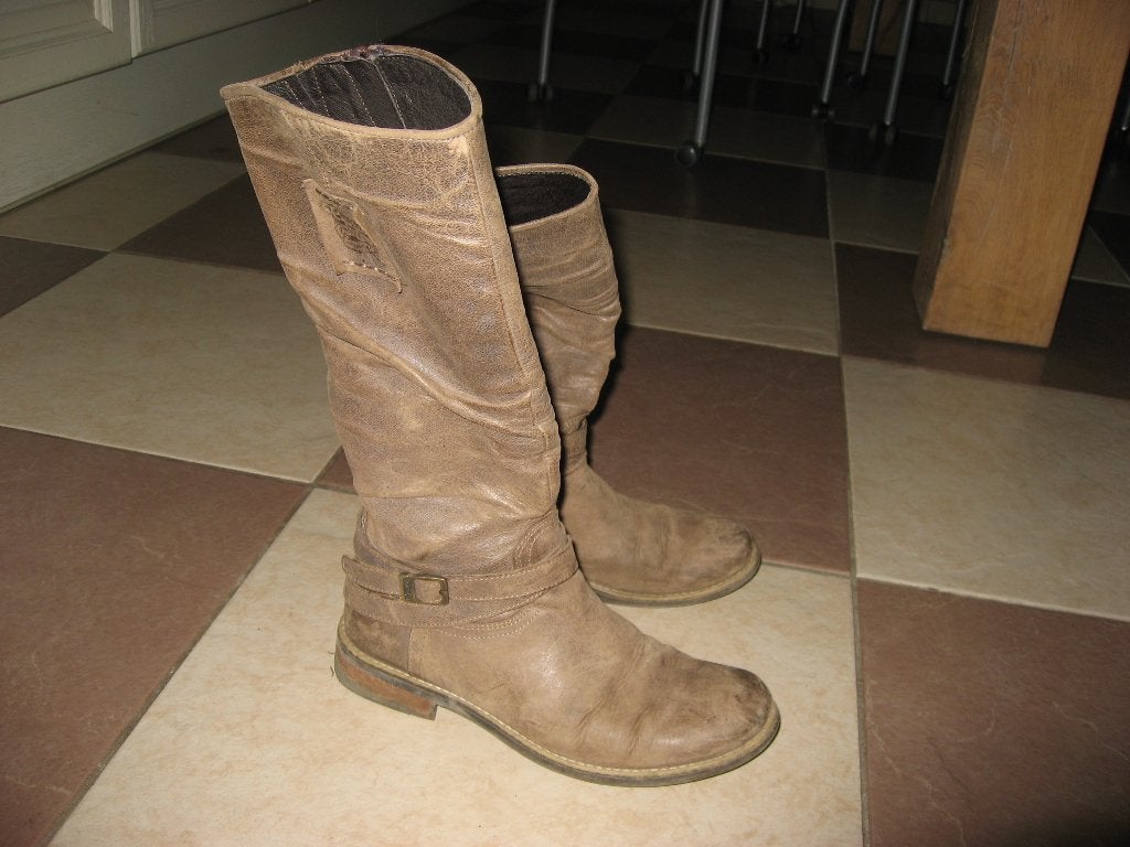 zgan taupe Giga lederen meisjes laarzen, mt 37, Giga, Verzenden, Meisje, Laarzen