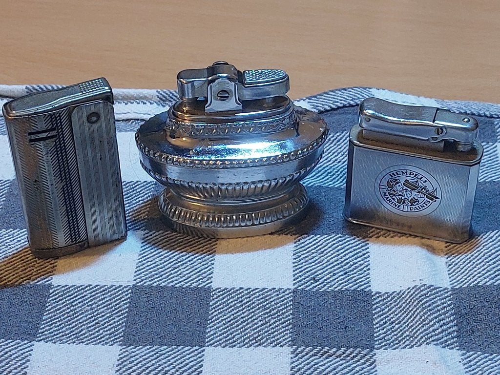 Set 3 vintage aanstekers – Hempel, IMCO en tafelaansteker, Ophalen of Verzenden, Gebruikt, Aansteker