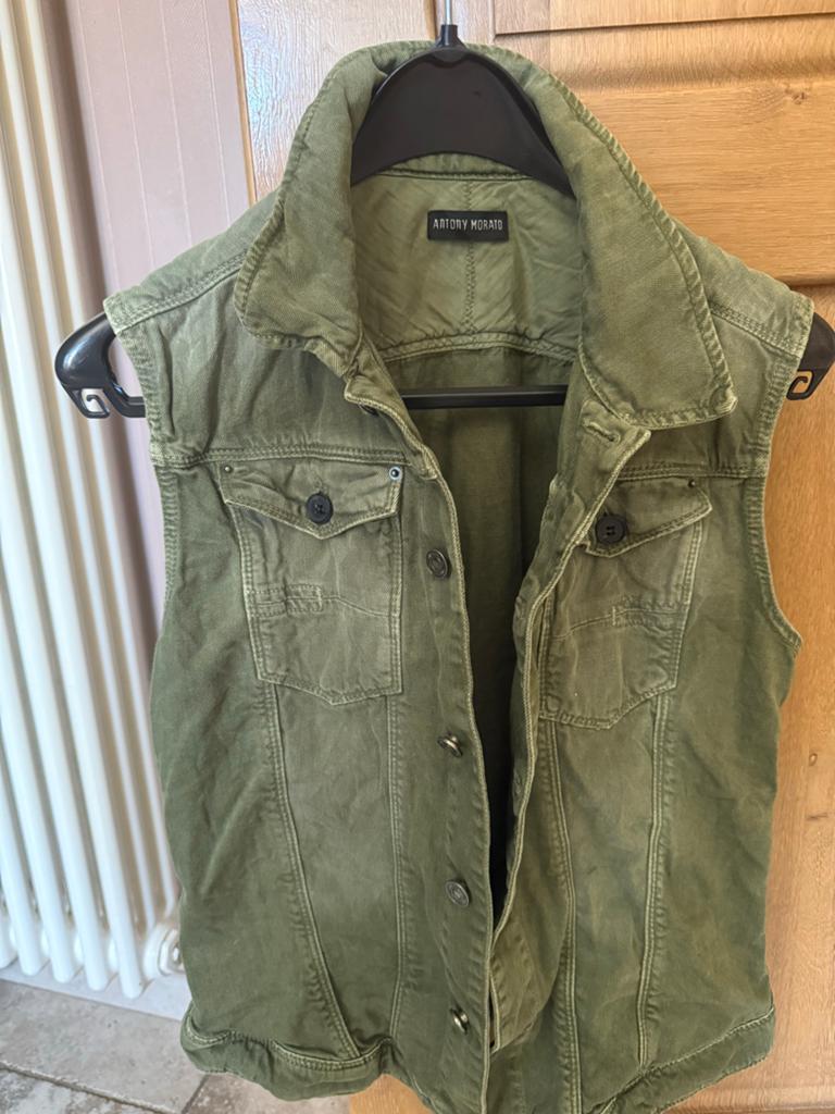 Antony Morato Groen Mouwloos Denim Vest Maat M, Ophalen of Verzenden, Zo goed als nieuw