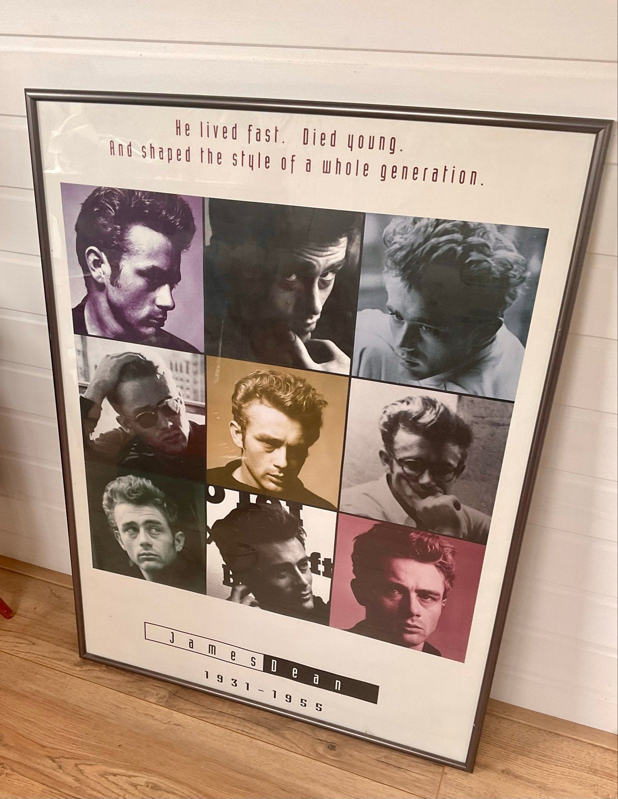 James Dean Poster in lijst - He lived fast. Died young., Ophalen, Gebruikt, Oorspronkelijke maker, Foto of Poster