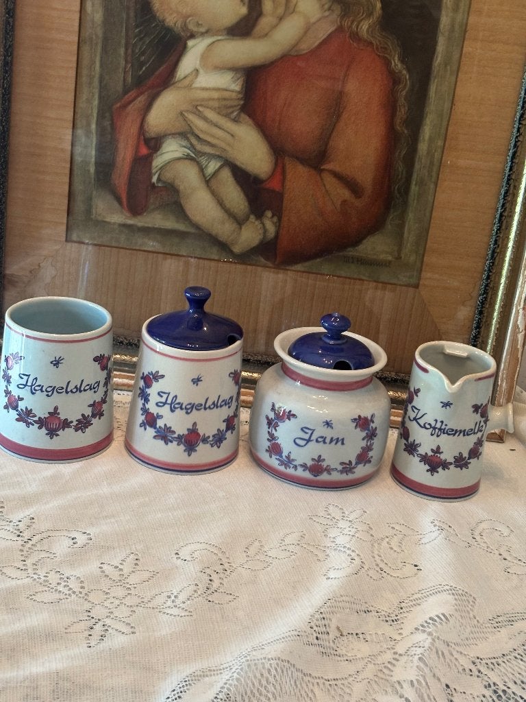 Vintage ontbijt set Goudse plateelfabriek Zenith Gouda, Ophalen of Verzenden