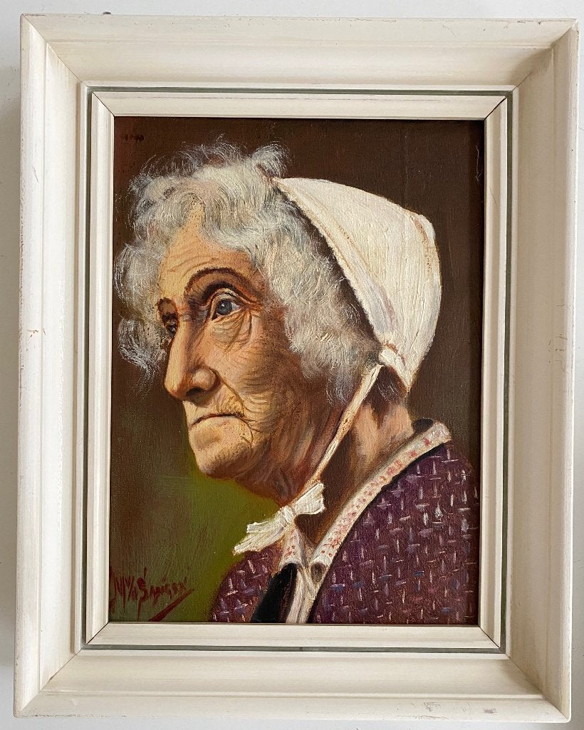 Schilderijtje 1960 Esther de Boer van Marinus van der Sangen, Antiek en Kunst, Ophalen of Verzenden