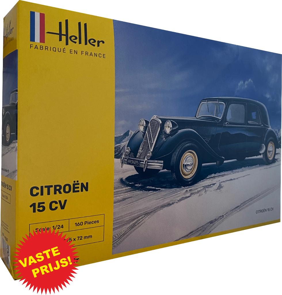 Citroën 15 CV (Heller 80763) 1/24, Auto, Groter dan 1:32, Nieuw, Ophalen of Verzenden