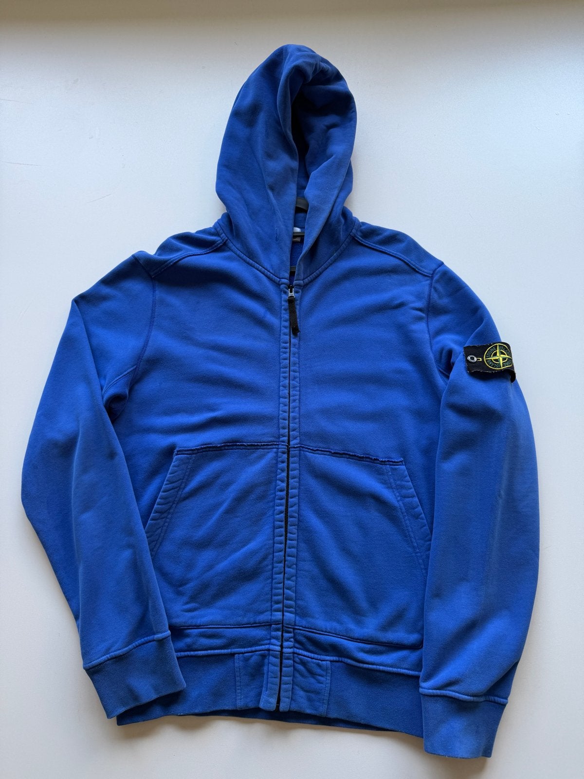 Stone Island hoodie met rits - Blauw - Maat l, Ophalen of Verzenden, Zo goed als nieuw, Maat 52/54 (L), Blauw