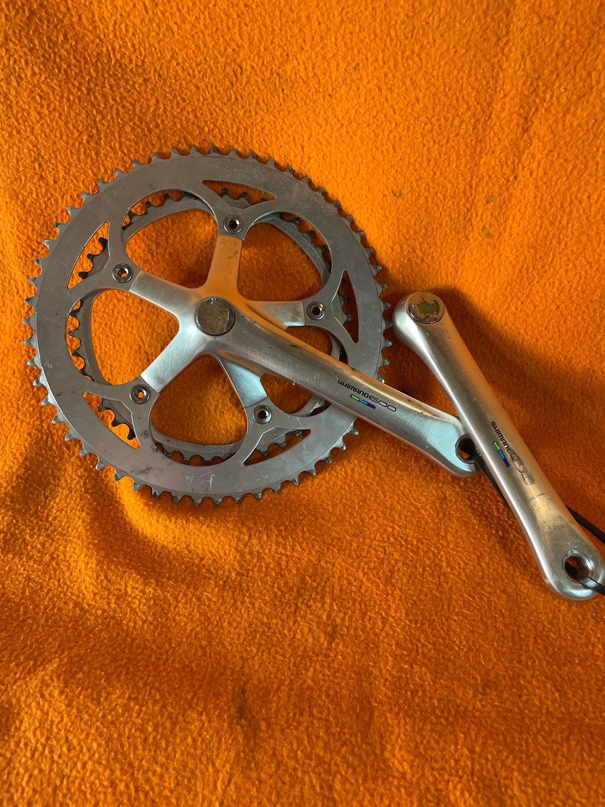 Shimano 600 tricolor Crankstel FC-6400 175mm, Verzenden, Gebruikt