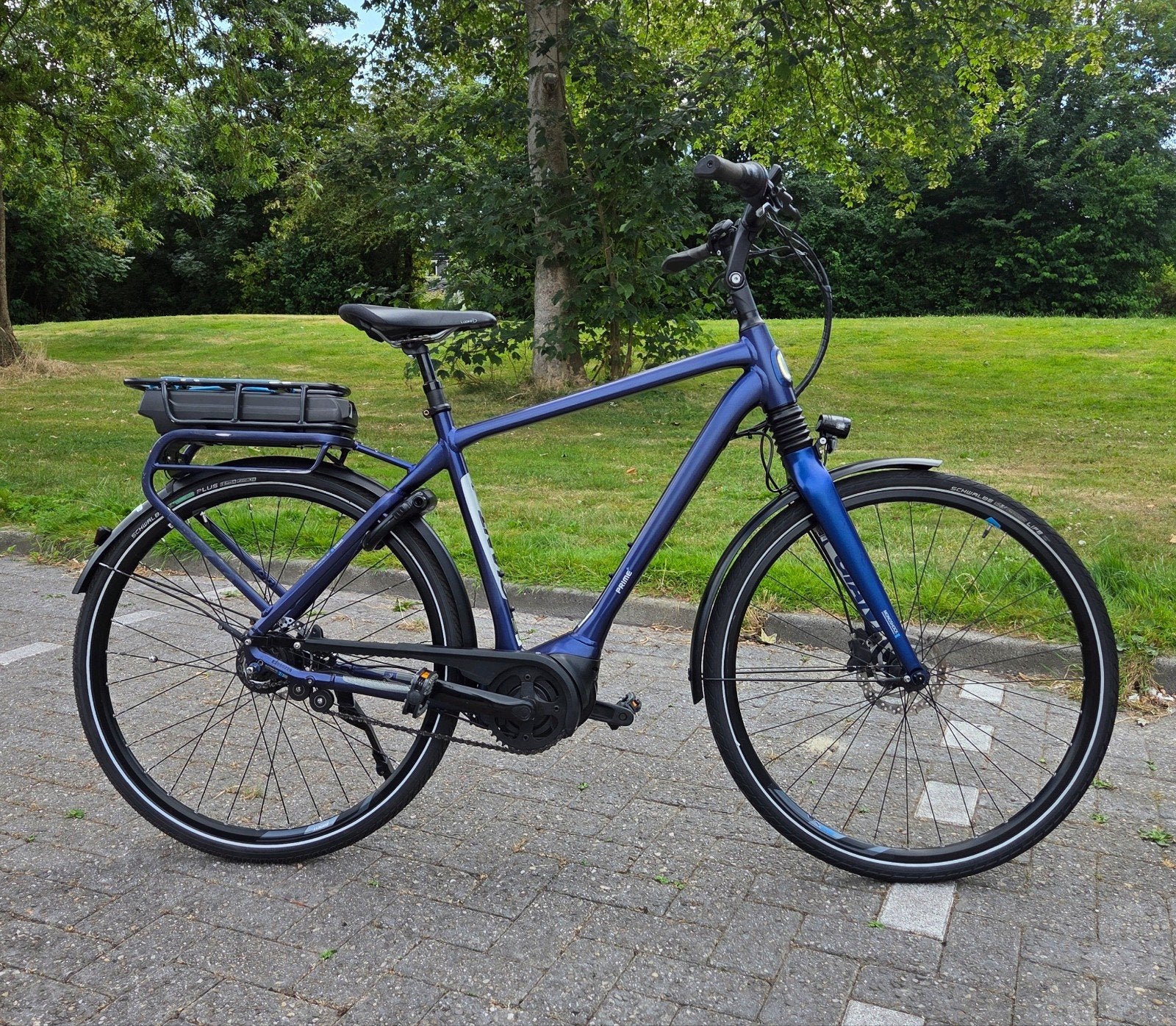 Elektrische herenfiets Giant prime+ met middenmotor, Ophalen, Giant, Zo goed als nieuw, 50 km per accu of meer