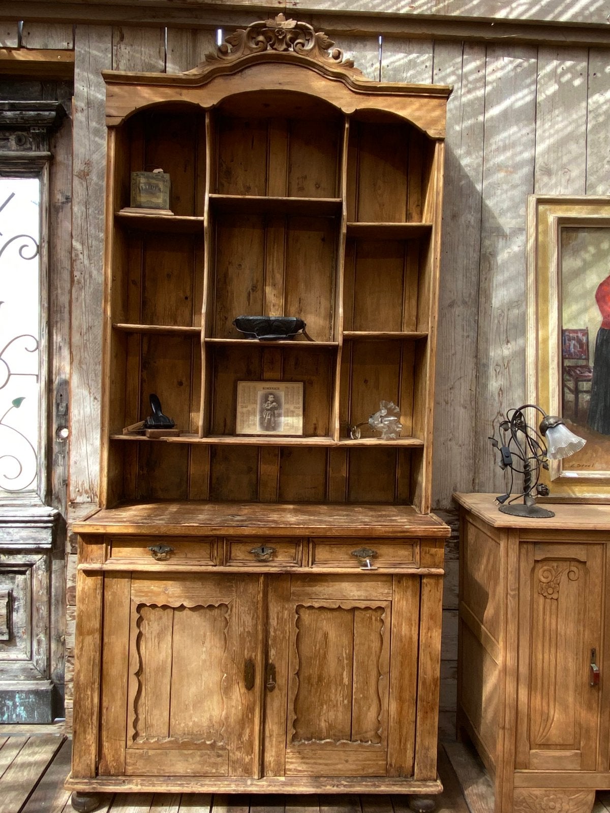 Prachtige Oud grenen kast openkast showkast