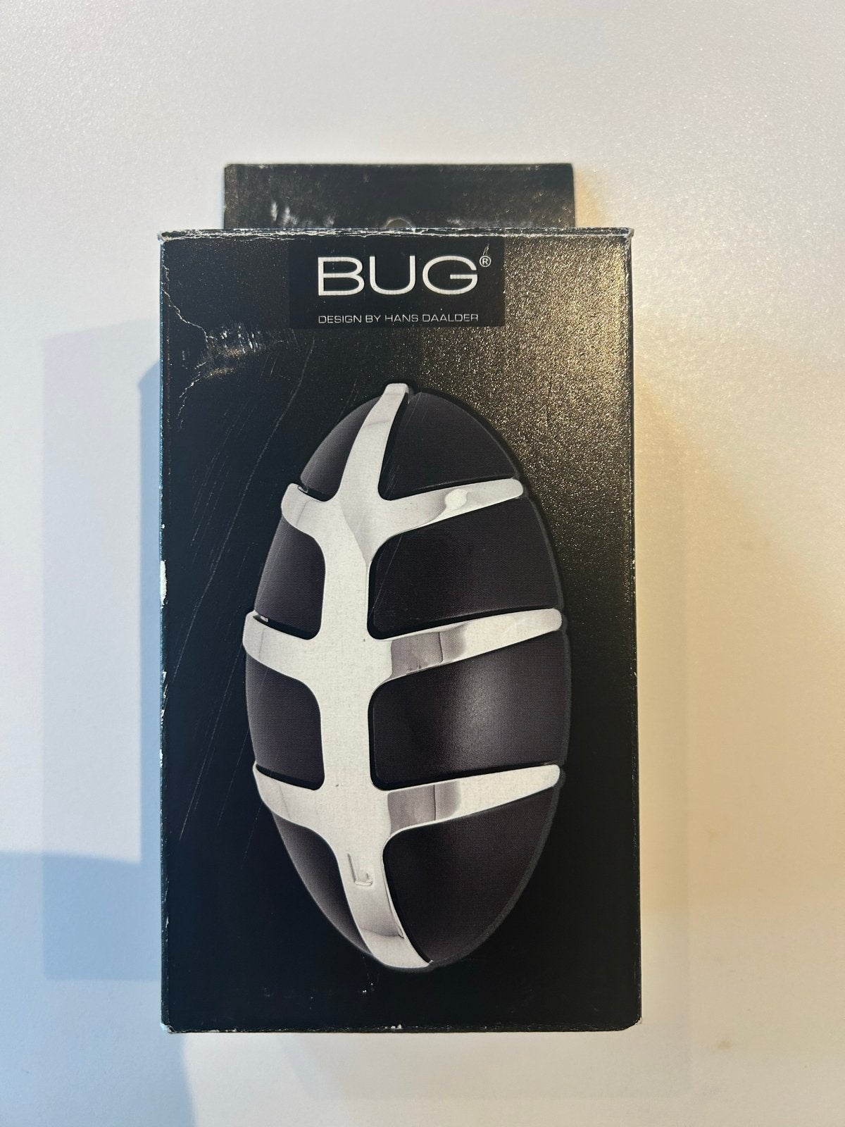 Design kapstokhaak 'BUG' van Hans Daalder - Zwart/Chroom, Wandhaken, Nieuw, Ophalen of Verzenden, Minder dan 100 cm