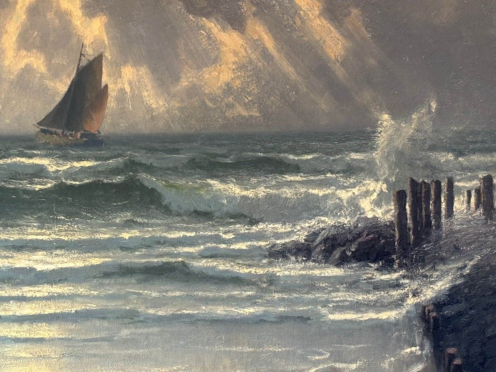 Prachtig groot werk van Henk Dekker, Ophalen, Maritiem / water, Doek, Olieverf