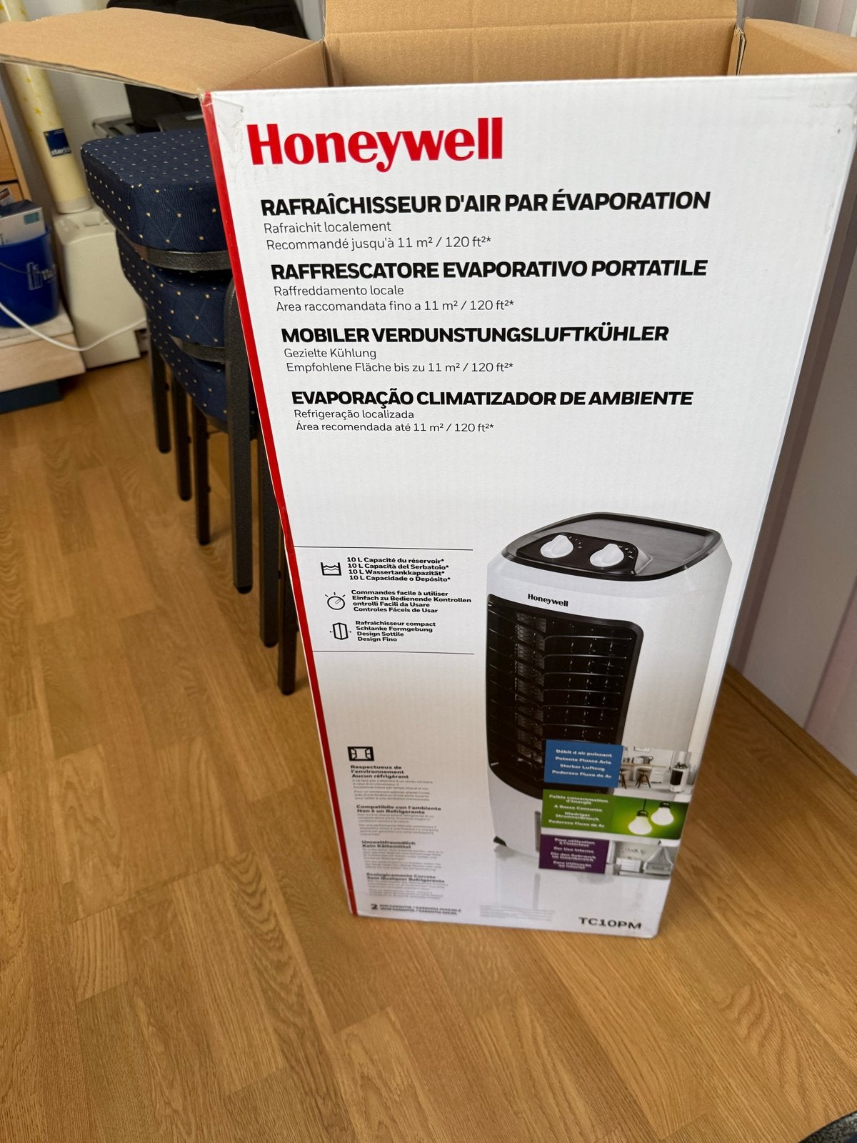 Honeywell Mobiele Verdampingsluchtkoeler TC10PM, Ophalen, Minder dan 60 m³, 3 snelheden of meer, Zo goed als nieuw
