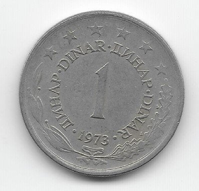 Joegoslavië 1 dinar 1973 KM# 59, Verzenden, Joegoslavië, Losse munt