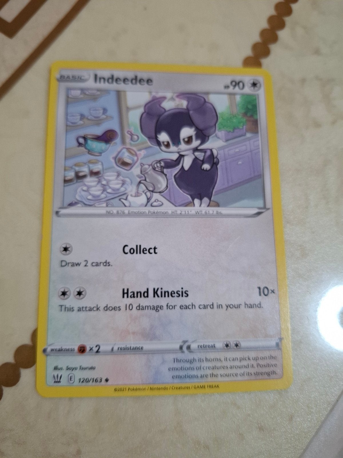 Indeedee Pokémon Kaart 120/163 - Zo goed als nieuw, Ophalen of Verzenden, Zo goed als nieuw, Losse kaart