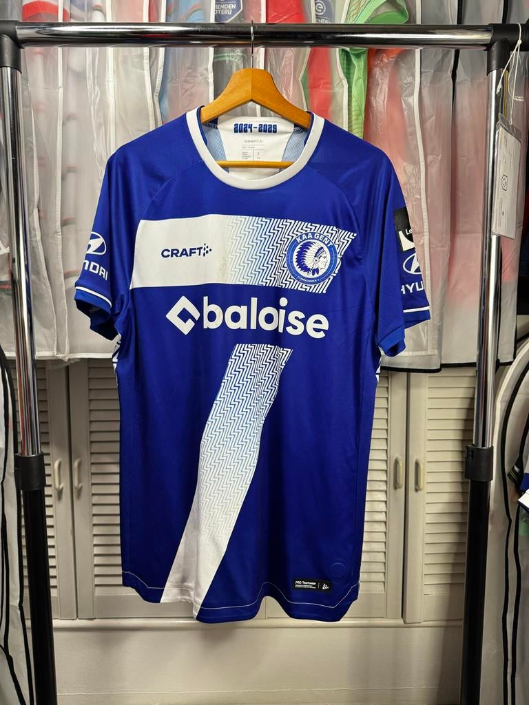 Wedstrijdshirt KAA Gent Aime Omgba 2024-2025, Sport en Fitness, Voetbal, Maat L, Ophalen of Verzenden, Zo goed als nieuw, Shirt
