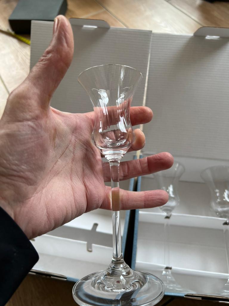 Nieuw 4x design& crystal  art-land likeur glas, Ophalen of Verzenden, Zo goed als nieuw, Overige typen