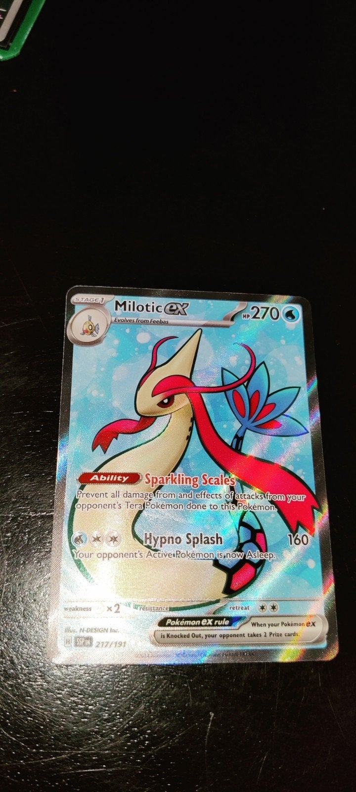 Milotic ex - "Surging Sparks", Hobby en Vrije tijd, Verzamelkaartspellen | Pokémon, Ophalen of Verzenden, Zo goed als nieuw