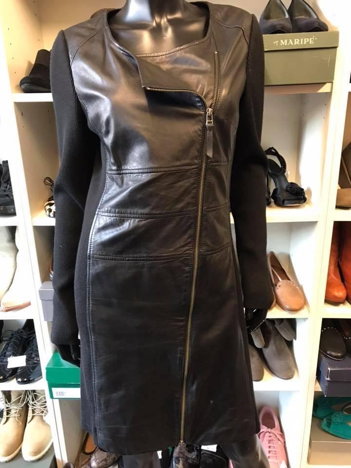* Zwarte Leren Jurk - Claudia Sträter * Mt 38 * Nieuw *, Kleding | Dames, Maat 38/40 (M), Zwart, Nieuw, Ophalen of Verzenden
