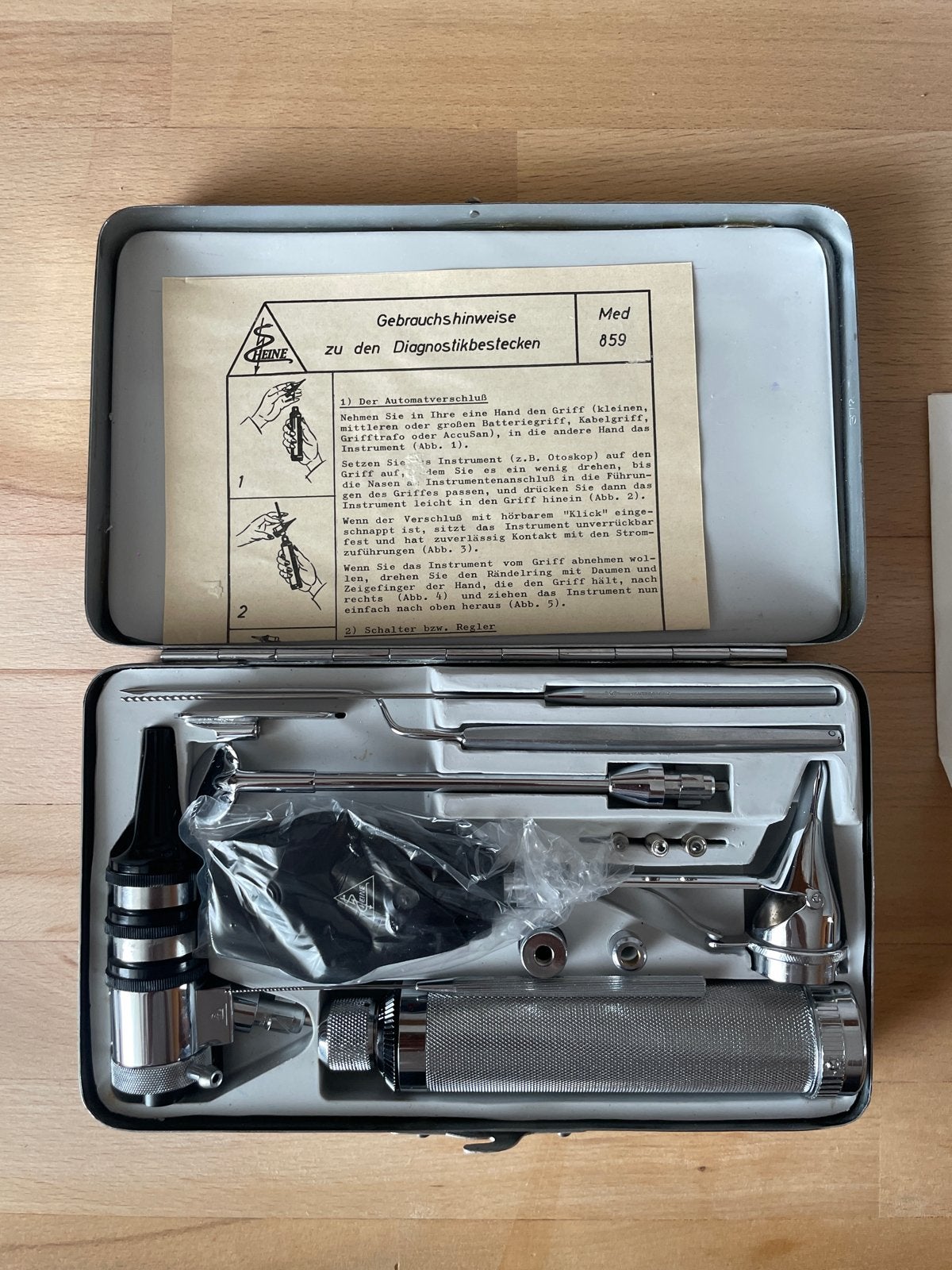 Vintage Heine-May Opthalmoscoop Set, Antiek en Kunst, Ophalen of Verzenden