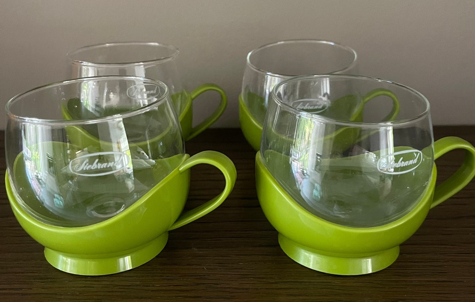 4 Vintage Space Age Melitta Theeglazen Met Siebrand Logo, Ophalen, Huis en Inrichting