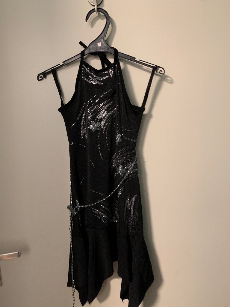 zilveren sterren glitter halter jurk maat 116, Ophalen of Verzenden, Zo goed als nieuw, Meisje, Jurk of Rok