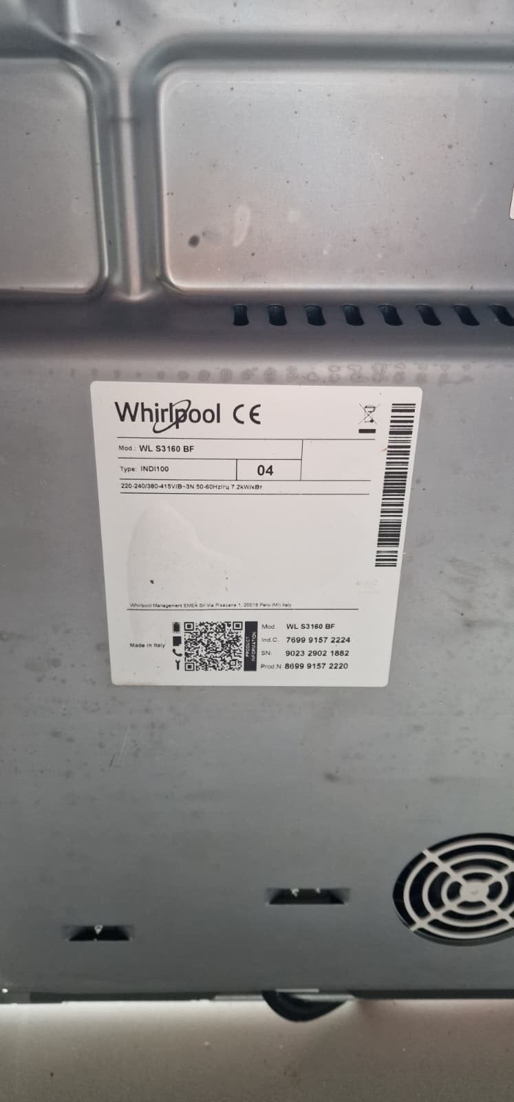 Whirlpool WL S3160 BF Inductiekookplaat - Gebruikt, Ophalen, Gebruikt, 4 kookzones, Inbouw