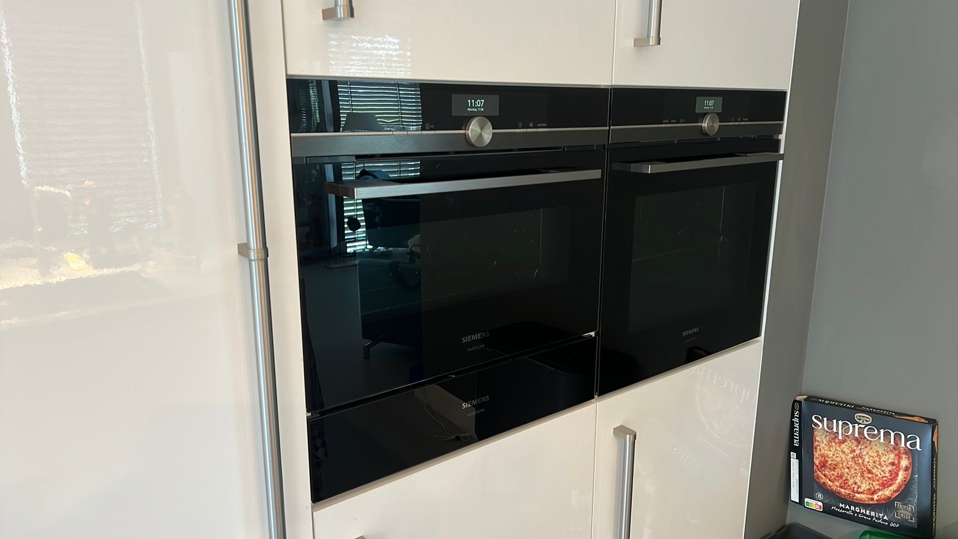 Siemens studio-line oven/ stoomoven blacksteel compact 45cm, Ophalen, Zo goed als nieuw, Stoom