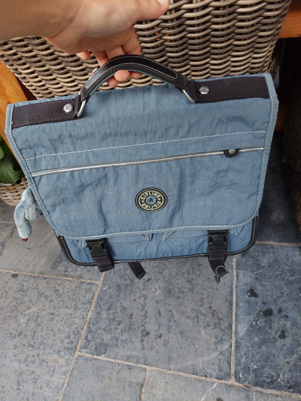Kipling boekentas - Blauw, Zo goed als nieuw, Sieraden, Tassen en Uiterlijk, Tassen | Schooltassen, 30 tot 40 cm, Blauw, Aktetas of Boekentas