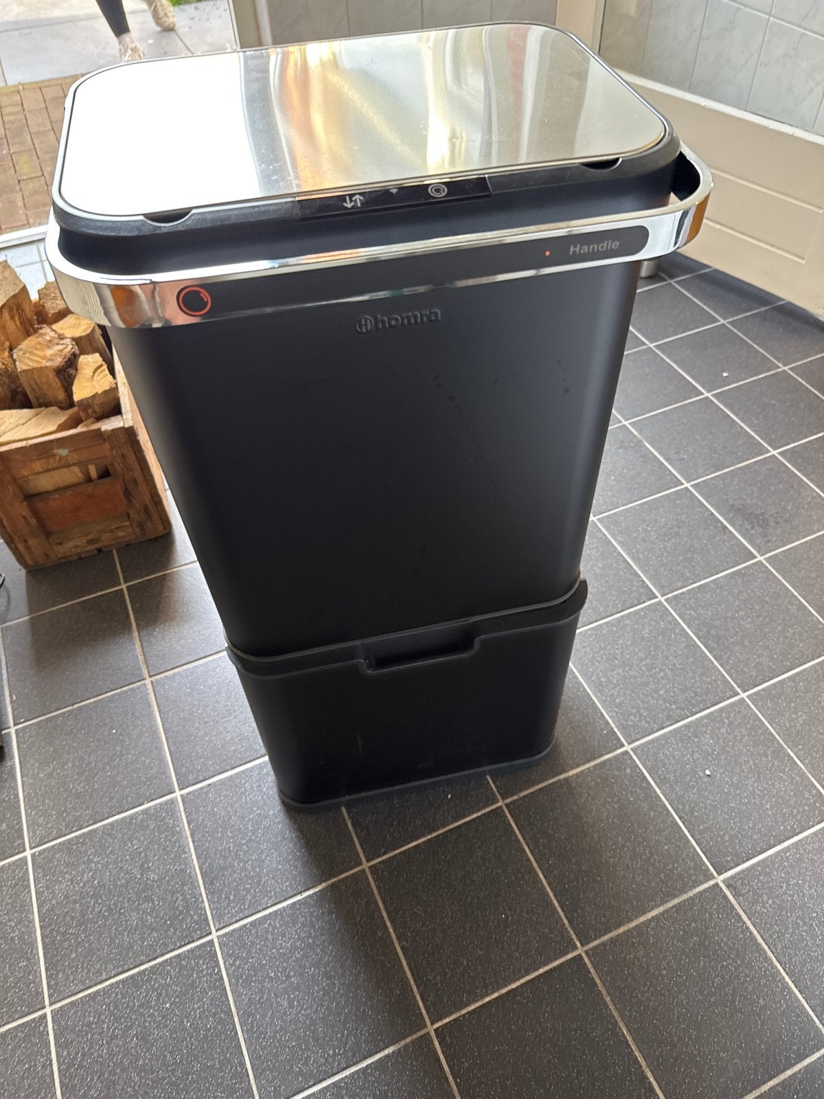 Homra Prullenbak met Sensor - 2x30L + 3L, Kunststof, 40 liter of meer, Ophalen of Verzenden, Zo goed als nieuw