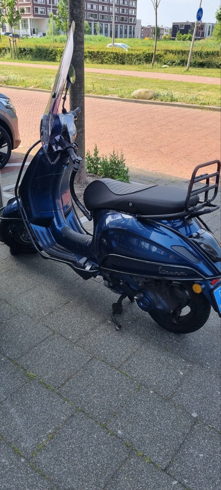 Stijlvolle donkerblauwe Vespa Primavera scooter, Ophalen, Gebruikt, Overige modellen, Maximaal 45 km/u
