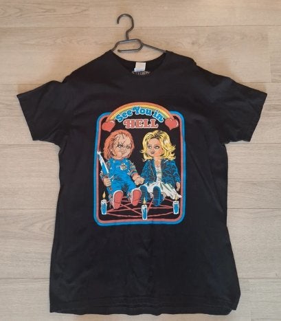 T-shirt Childs Play Chucky maat XL See you in hell 2025, Ophalen of Verzenden, Gebruikt, Kleding