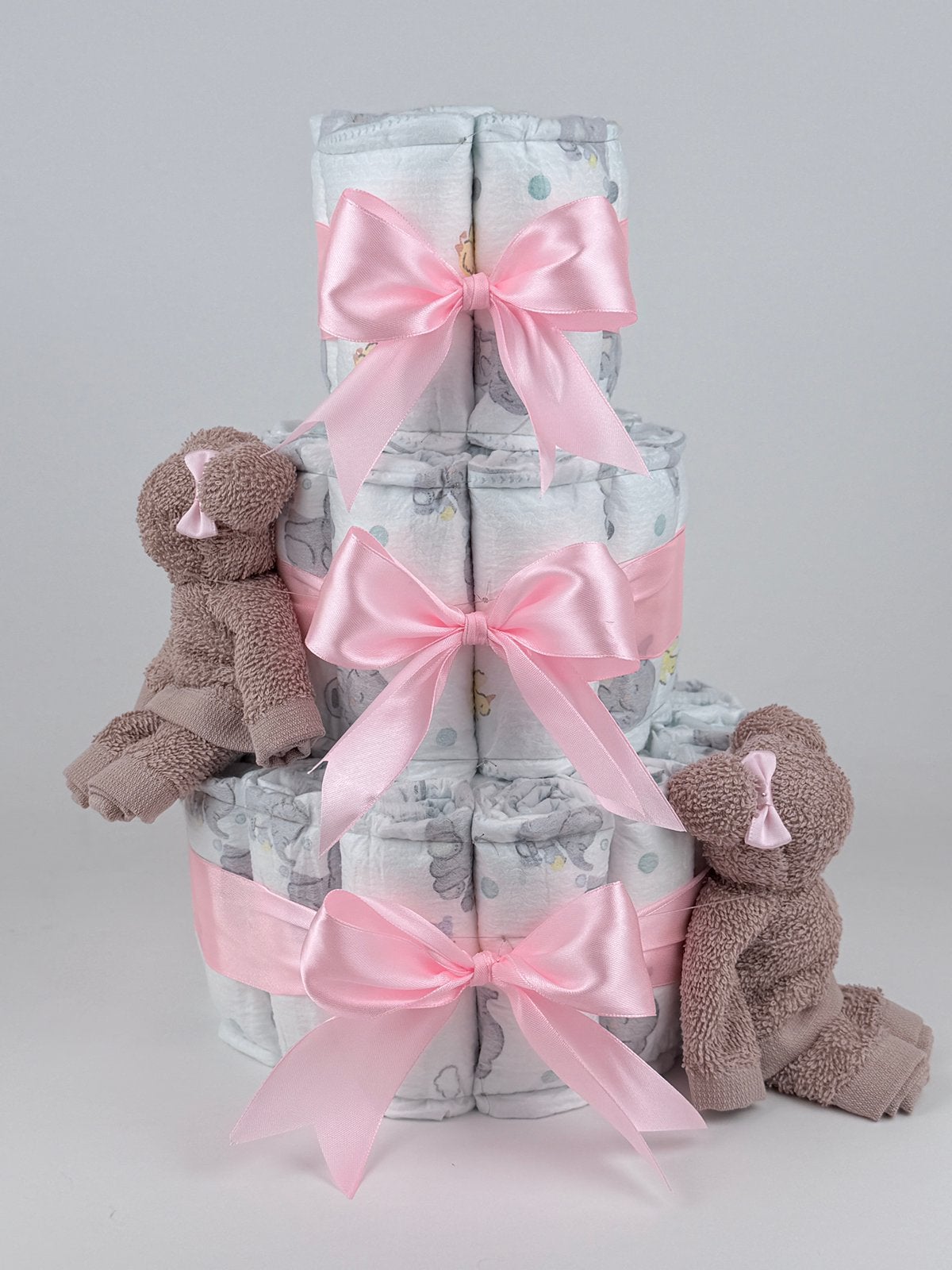 Luiertaart meisje beren pinkstone roze, Kinderen en Baby's, Ophalen of Verzenden, Nieuw, Kraamcadeau