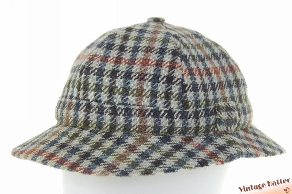 Vintage Deerstalker pet Kangol Tweedmuir bruin geruit wol 57, Hoed, Ophalen of Verzenden, Kangol Tweedmuir, 57 cm (M, 7⅛ inch) of minder