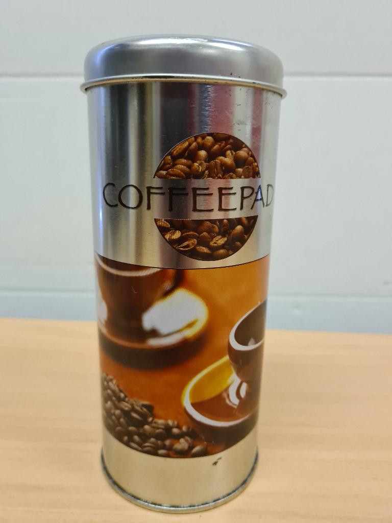 Coffepads blik 2., Ophalen of Verzenden, Gebruikt