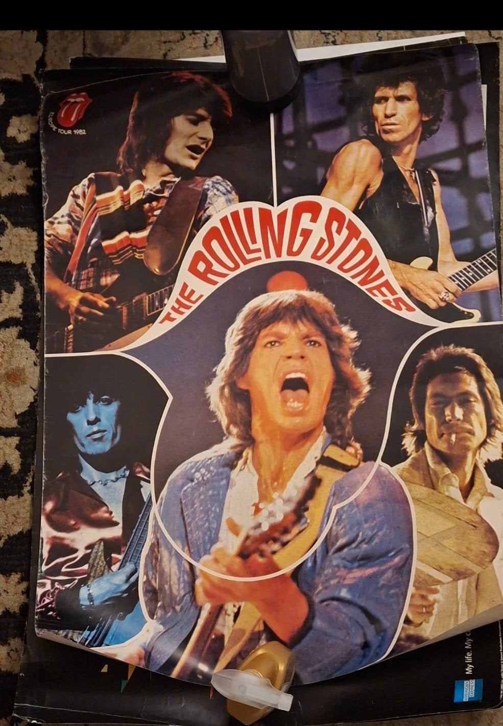 Vintage The Rolling Stones Tour 1982 Poster 60x90 cm, Deurposter of groter, Ophalen of Verzenden, Muziek, Rechthoekig Staand