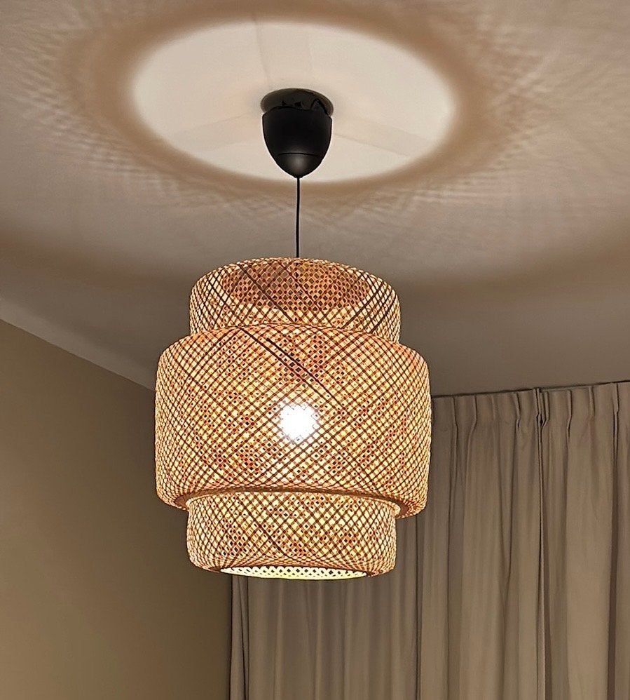 IKEA Sinnerlig hanglamp - Bamboe - Handgemaakt, Huis en Inrichting, Ophalen, Zo goed als nieuw, Natuurlijk materiaal, E27 (groot)