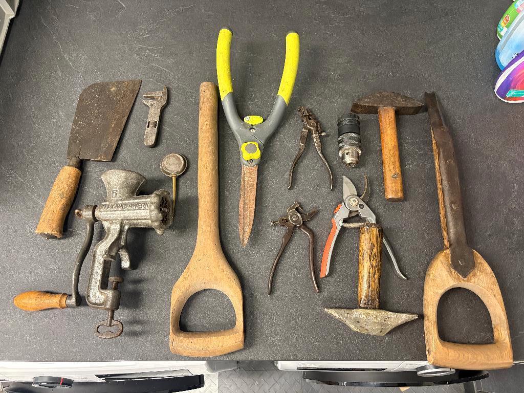 Divers Tuingereedschap – Hamer, Snoeischaar, Grondboor e.a., Ophalen, Gebruikt, Grondboor, Diverse