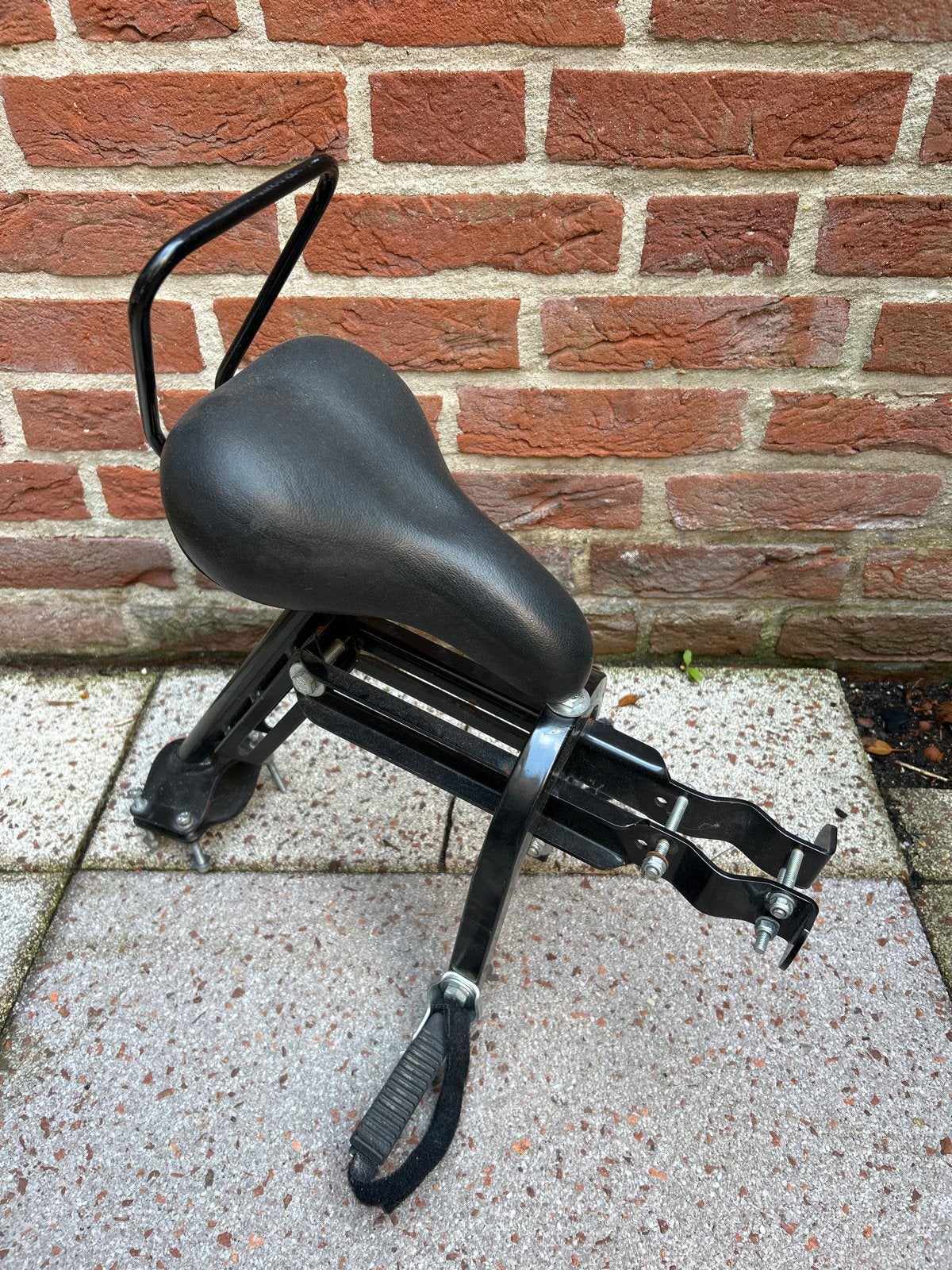 Zitje voor kind op de stang van een herenfiets, Voorzitje, Ophalen of Verzenden, 0 t/m 13 kg, Gebruikt